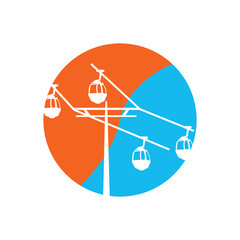 Cable car icon vector illustration template design.
