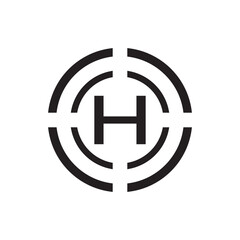 Helipad icon logo vector illustration design template.