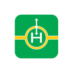 Obraz premium Helipad icon logo vector illustration design template.