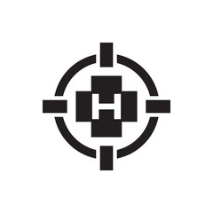 Obraz premium Helipad icon logo vector illustration design template.