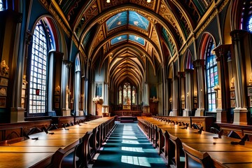 Fototapeta premium interior of the cathedral of st mary country generated ai