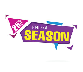 end-of-season tags. Best offer end of year sale banner, discount 50%. Vector illustration.