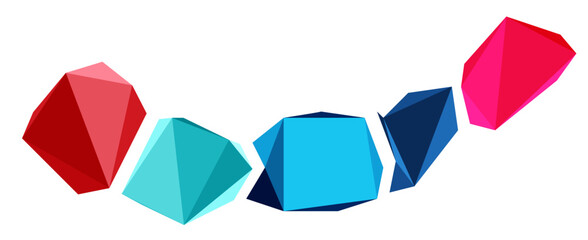 Abstract low poly stone design. Geometric 3d vector design element