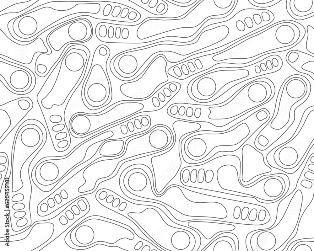 Wall mural golf course layout seamless pattern. top view of vector map outline blueprint.
