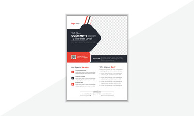 Modern And Professional Corporate Business Flyer Design Template With Vector Shape And Colorful Background 