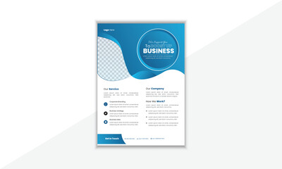 Modern And Professional Corporate Business Flyer Design Template With Vector Shape And Colorful Background 