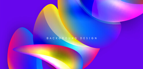 Fluid color liquid 3d elements abstract background