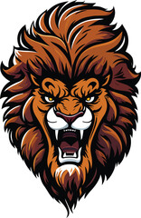 Plakat Angry lion head Vector. Fully editable vector file for t-shirt, logo, tattoo and many more.