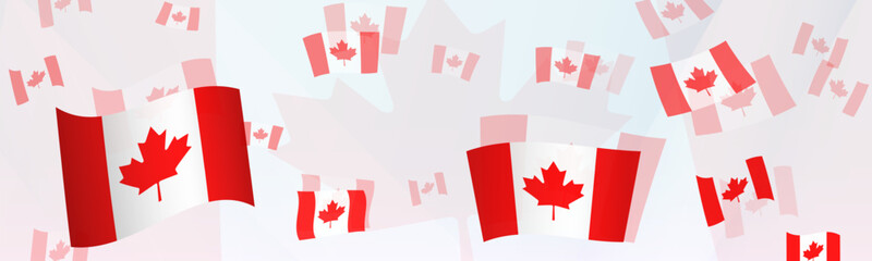 Fototapeta na wymiar Canada flag-themed abstract design on a banner. Abstract background design with National flags.