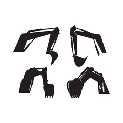 Excavator icon logo vector illustration template design.