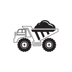 Dump truck icon.vector illustration logo design.