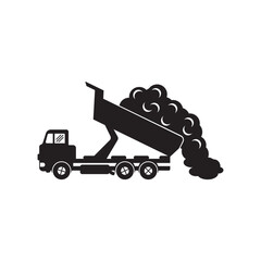 Dump truck icon.vector illustration logo design.
