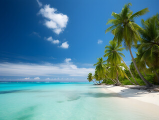 beach with palm trees