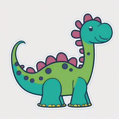 cute brontosaurus cartoon vector