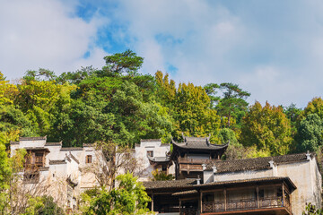 Partial close-up of ancient buildings in ancient villages in Anhui Province, China 