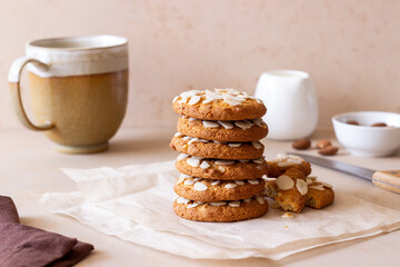 Almond cookies. Vegetarian food. Dessert. Homemade cakes.