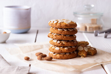 Almond cookies. Vegetarian food. Dessert. Homemade cakes.
