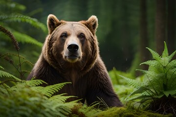 brown bear in the woods generated by AI tool