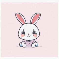 Obraz na płótnie Canvas cute rabbit cartoon vector design