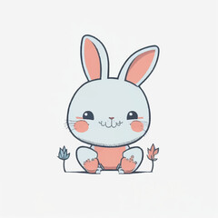 Fototapeta na wymiar cute rabbit cartoon vector design