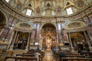 Fototapeta premium TURIN, ITALY, APRIL 11, 2023 - The inner of The Sanctuary of Consolata in Turin (Torino), Piedmont, Italy
