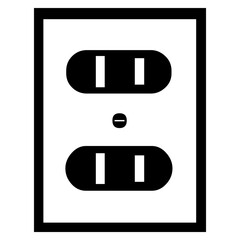 Power outlet. white socket. electric outlet icon on white background png