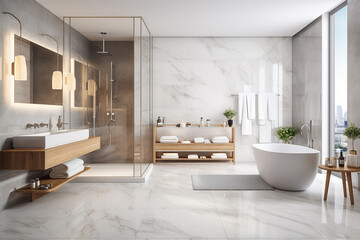 bathroom interior with bathtub