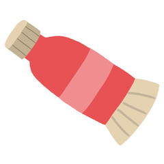 Paint tubes and palettes. Vector icons.