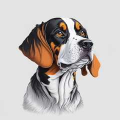 dog, vector, illustration, white background