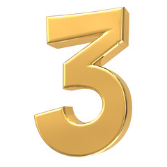 Number Gold 3D Render