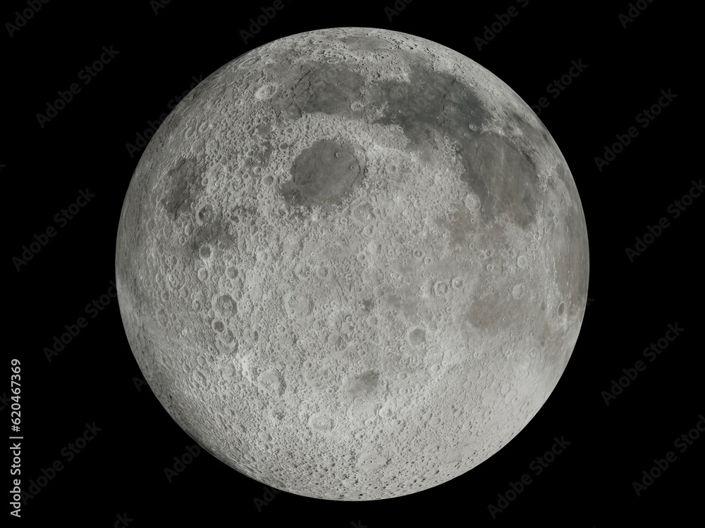 Wall mural moon surface close up image showing the details.