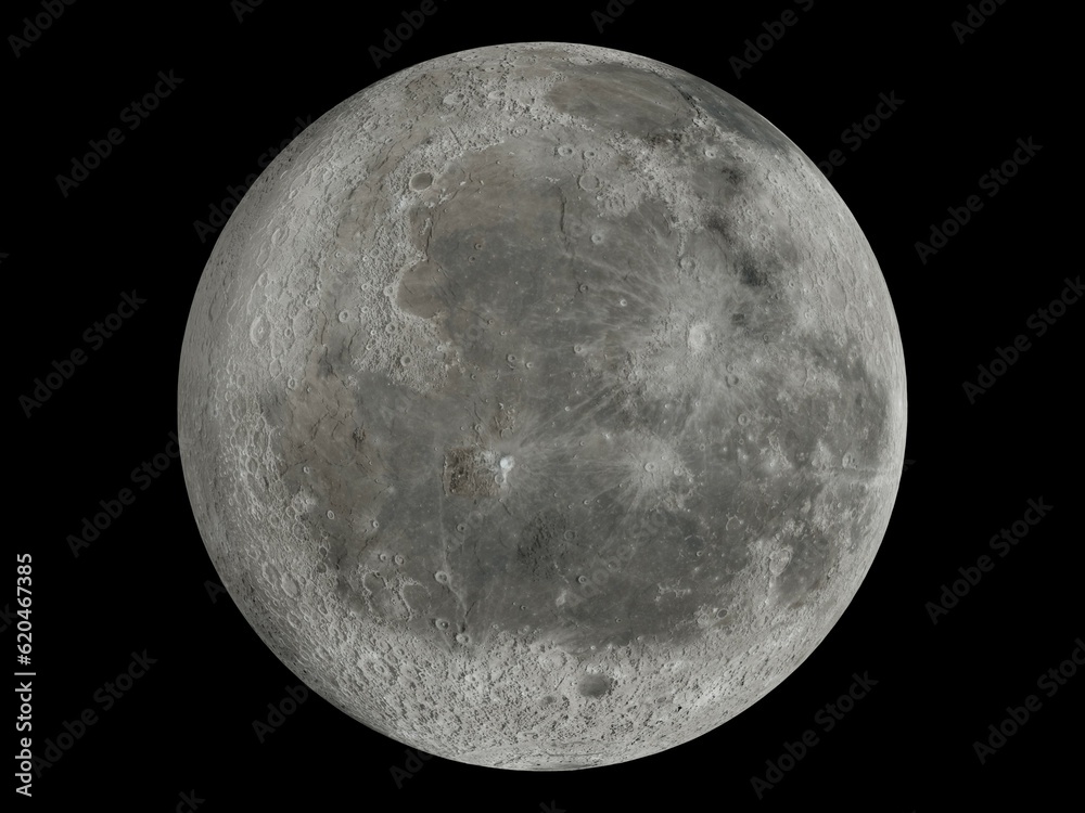 Wall mural moon of lunar surface. dark background.