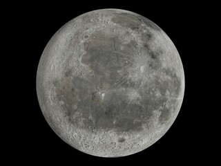 Moon of lunar surface. Dark background.