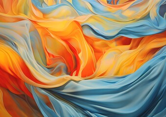 a colorful fabric in motion
