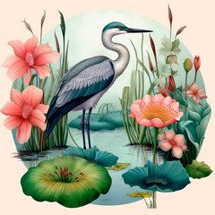Watercolor oriental illustration
Floral digital background - 620468508