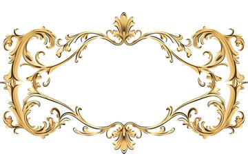 Vintage Border. Classic Gold Ornamental Frame with an Antiqued Vintage Border Illustration: Generative AI