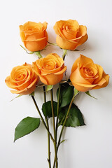 Fototapeta premium A bunch of orange roses sitting on top of a table. Generative AI.