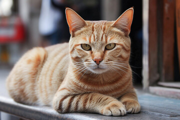 Ai generative. Cute ginger tabby cat