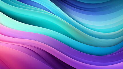 Bright Colorful Stripes. Mint Lilac waves background. Generative Ai