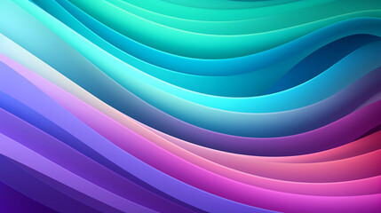 Bright Colorful Stripes. Mint Lilac waves background. Generative Ai