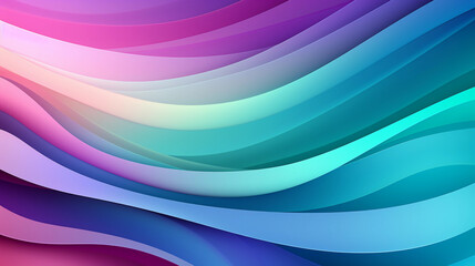 Bright Colorful Stripes. Mint Lilac waves background. Generative Ai