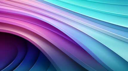 Naklejka premium Bright Colorful Stripes. Mint Lilac waves background. Generative Ai