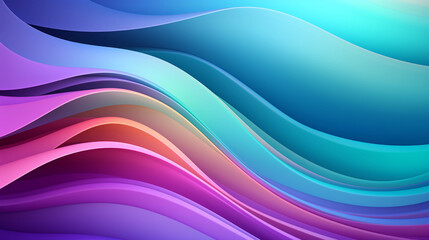 Bright Colorful Stripes. Mint Lilac waves background. Generative Ai