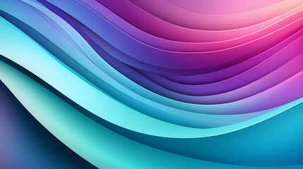 Fototapeta premium Bright Colorful Stripes. Mint Lilac waves background. Generative Ai