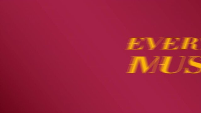Animated everything must go text. Sales slogan. Discounted prices. Stock clearance. Looped 4K promotion word animation on red and green screen background. Kinetic typography video with chroma key