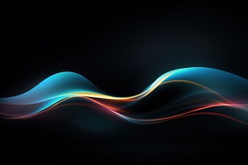 Visualization of sound waves. Abstract futuristic background with colorful glowing neon moving high speed wave lines and bokeh lights. Data transfer concept. Fantastic wallpaper. Generative AI