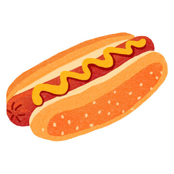 Food Hotdog Decorative Hand Drawn Illustration Elements