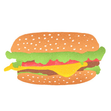 Food Snack Sandwich Decorative Hand Drawn Illustration Elements