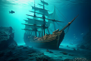 ship in sea by AI