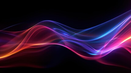 Obraz premium Visualization of sound waves. Abstract futuristic background with colorful glowing neon moving high speed wave lines and bokeh lights. Data transfer concept. Fantastic wallpaper. Generative AI